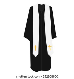 Vector illustration church prayer priest pastor or preacher clothing costume. 