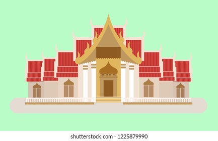 Vector illustration of a church in a temple