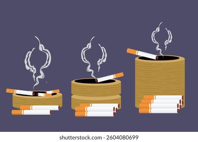 Vector illustration of cigarette in ashtray
