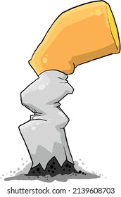 vector illustration of a cigarette being put off