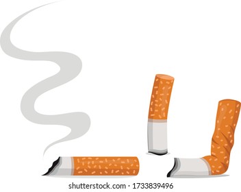 Vector illustration of cigarette butts