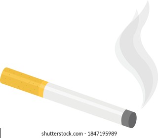 Vector illustration of a cigarette emoticon