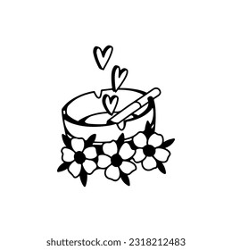 vector illustration of a cigarette with flowers