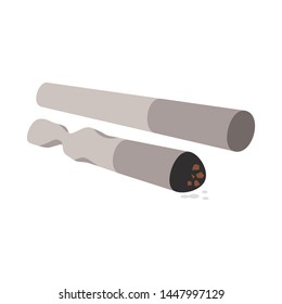 Vector illustration of cigarette and habit logo. Collection of cigarette and pack stock vector illustration.