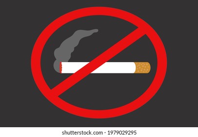  Vector illustration cigarette on grey background for World No Smoking Day