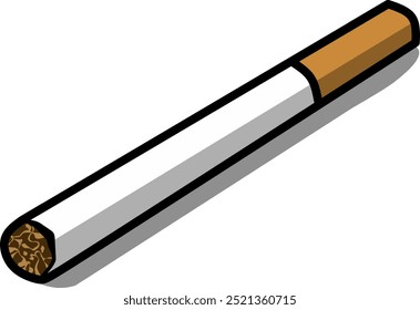 Vector Illustration of a Cigarette on a White Background