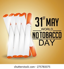 Vector illustration of a cigarettes for World No Tobacco Day.