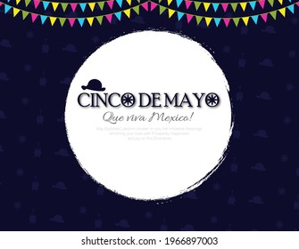 Vector Illustration of Cinco de mayo vector greeting card. 5 may mexican holiday colorful greeting card. Cinco de mayo vector greeting card. 5 may mexican holiday colorful greet