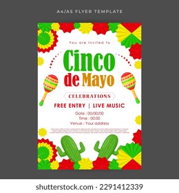 Vector illustration of Cinco de Mayo social media story feed mockup template