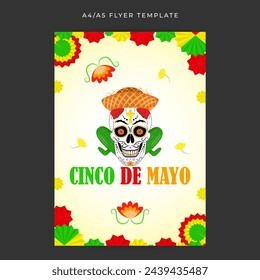 Vector illustration of Cinco de Mayo social media feed A4 template