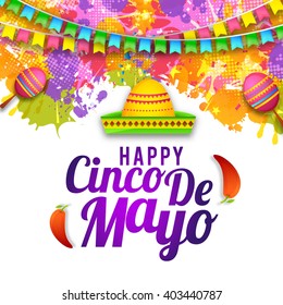 Vektorgrafik von Cinco De Mayo Feier Typografie Hintergrund.