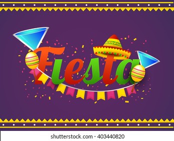 Vector illustration of Cinco De Mayo fiesta celebration typography background.