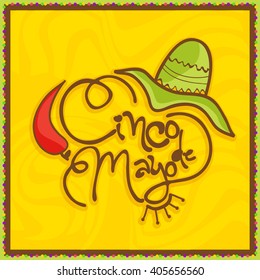 Vector illustration of cinco de mayo stylish typography celebration background.