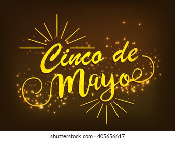 Vector illustration of cinco de mayo stylish typography celebration background.
