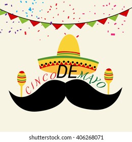 Vector illustration of Cinco De Mayo celebration background.