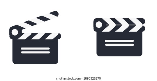 vector illustration of cinema clapperboard.  minimalist flat design