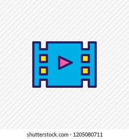 Vector illustration of cinema icon colored line. Beautiful activities element also can be used as filmstrip icon element.