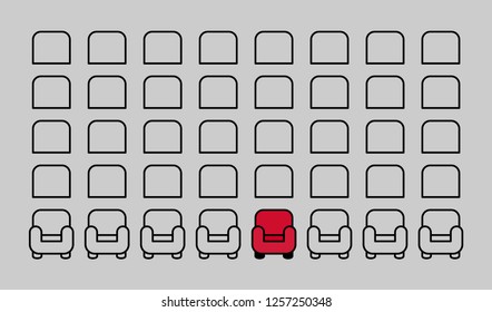 vector illustration of cinema seats