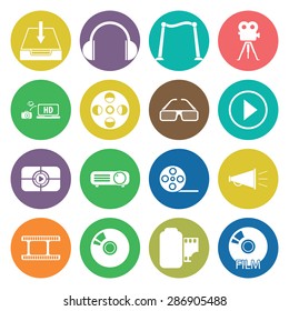 Vector illustration of cinema set icon