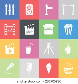 Vector illustration of cinema set icon