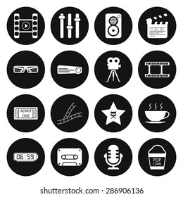Vector illustration of cinema set icon