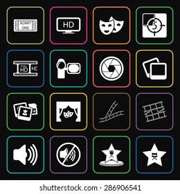 Vector illustration of cinema set icon