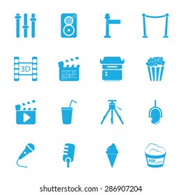 Vector illustration of cinema set icon