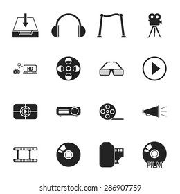 Vector illustration of cinema set icon