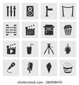 Vector illustration of cinema set icon