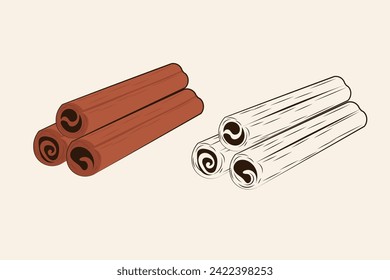 ilustración vectorial de la canela en vector