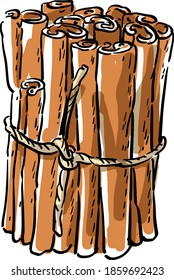 Vector illustration with cinnamon spices