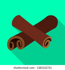 Vector illustration of cinnamon and stick icon. Set of cinnamon and ingredient vector icon for stock.