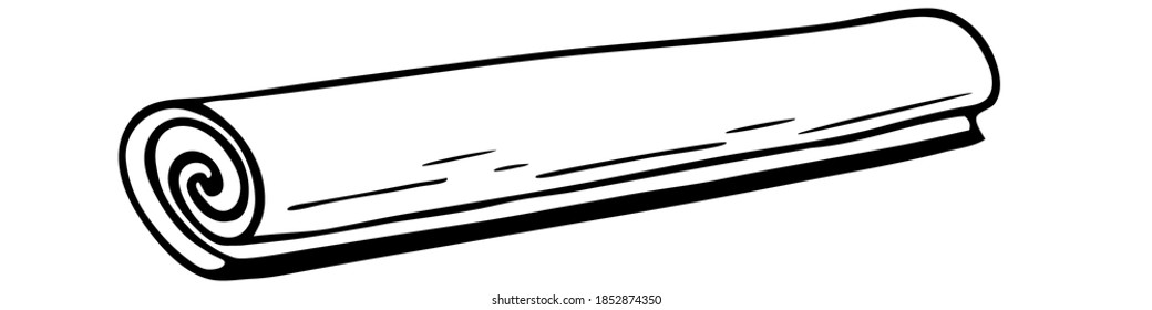 Vector illustration. Cinnamon stick isolated on white. Delicious spicy seasoning for dessert, coffee, baking, mulled wine and eggnog. Hand drawn doodle clipart. Perfect for menu, poster, food banner