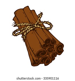 vector illustration of cinnamon sticks