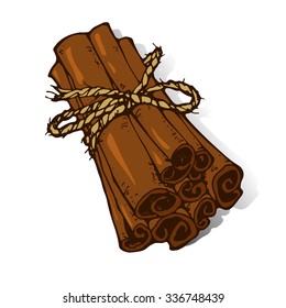 vector illustration of cinnamon sticks