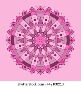 Vector illustration of circle abstract decorative element. Design for logo, game, cover, card, poster, textile, t-shirt.
