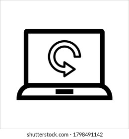 vector illustration of circle arrow isolated. color editable on white background