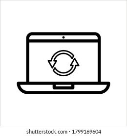 ilustración vectorial de la flecha de círculo aislada. color editable en fondo blanco
