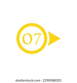Vector illustration of circle arrow number bullet points from one to twelve 