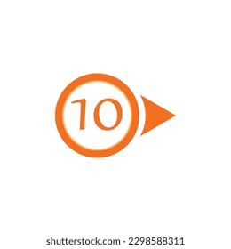 Vector illustration of circle arrow number bullet points from one to twelve 