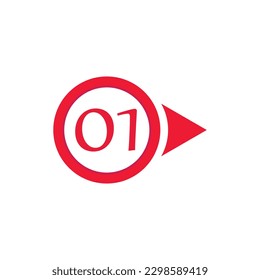Vector illustration of circle arrow number bullet points from one to twelve 