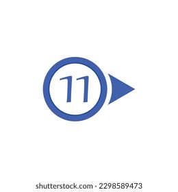 Vector illustration of circle arrow number bullet points from one to twelve 