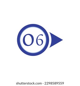 Vector illustration of circle arrow number bullet points from one to twelve 