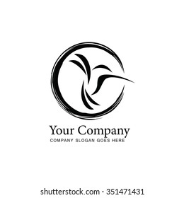 Vector Illustration : Circle Bird Logo Template