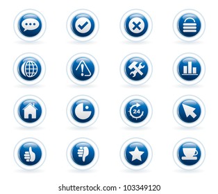 Vector illustration of circle button icons.