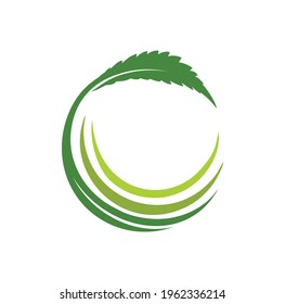 A vector Illustration of Circle Cannabis Logo Sign
