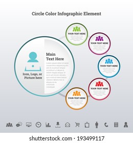 Vector illustration of circle color infographic element.