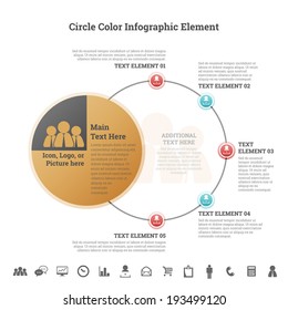 Vector illustration of circle color infographic element.