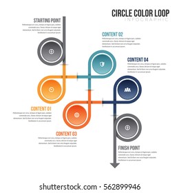 Vector Illustration Of Circle Color Loop Infographic Design Element.