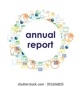 Vector illustration / circle design / annual report lettering